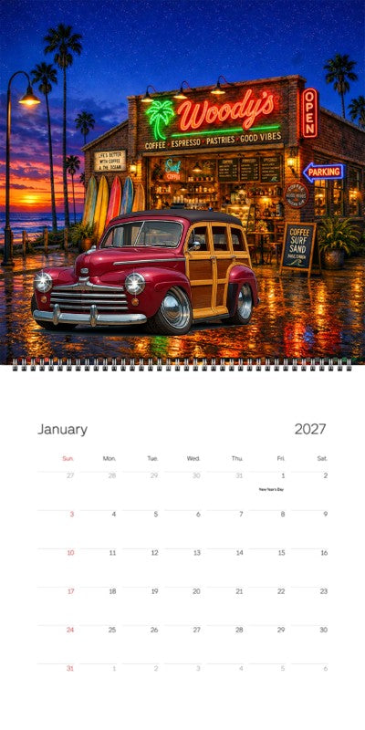 2027 Woodie Neon Calendar 200012-XX