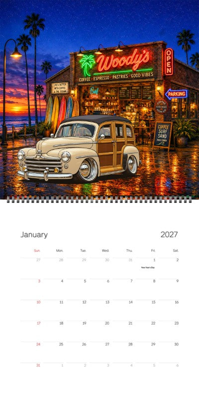 2027 Woodie Neon Calendar 200013-XX