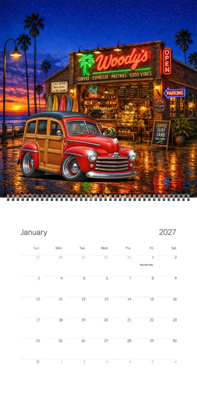2027 Woodie Neon Calendar 200014-XX