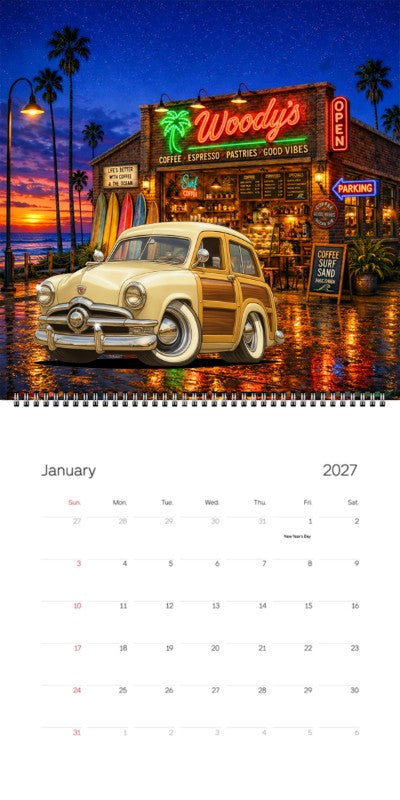 2027 Woodie Neon Calendar 200015-XX