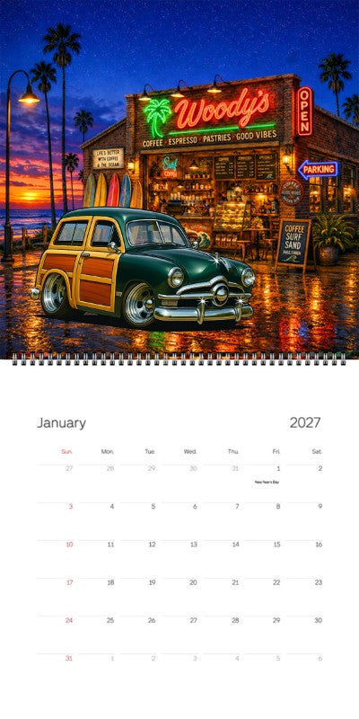 2027 Woodie Neon Calendar 200017-XX