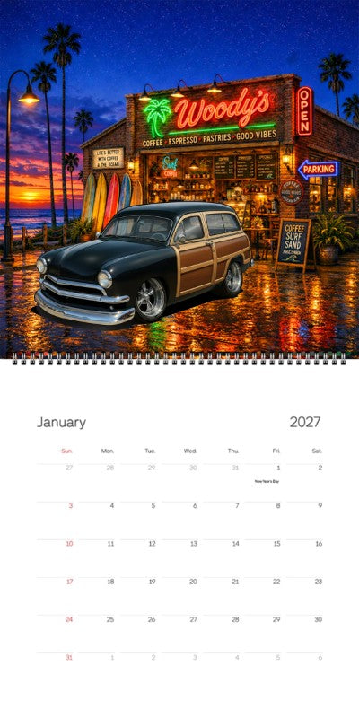 2027 Woodie Neon Calendar 200019-XX