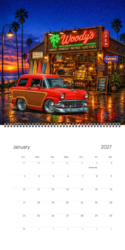 2027 Woodie Neon Calendar 200021-XX