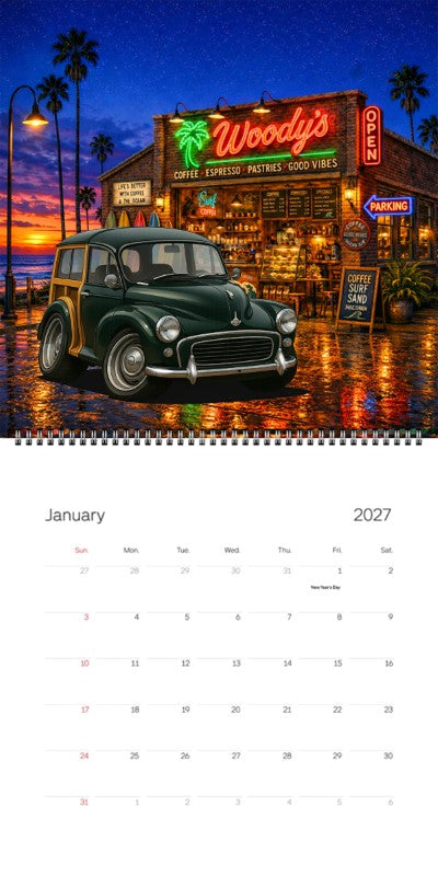 2027 Woodie Neon Calendar 200023-XX
