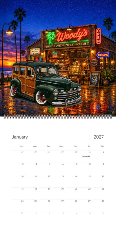 2027 Woodie Neon Calendar 25R667-CA