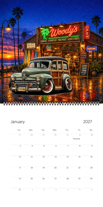 2027 Woodie Neon Calendar 27A9286-CA