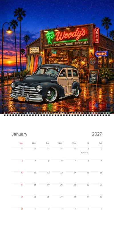 2027 Woodie Neon Calendar 2F6487-CA