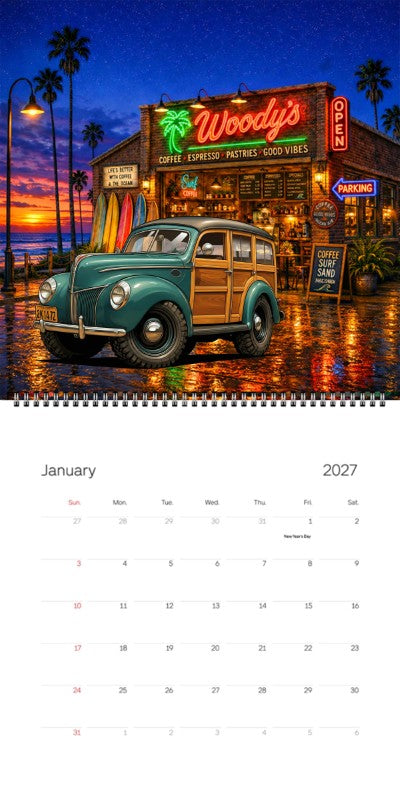 2027 Woodie Neon Calendar 2K1472-CA