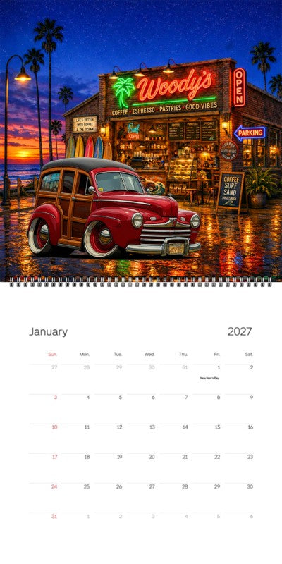 2027 Woodie Neon Calendar 2N2427-CA