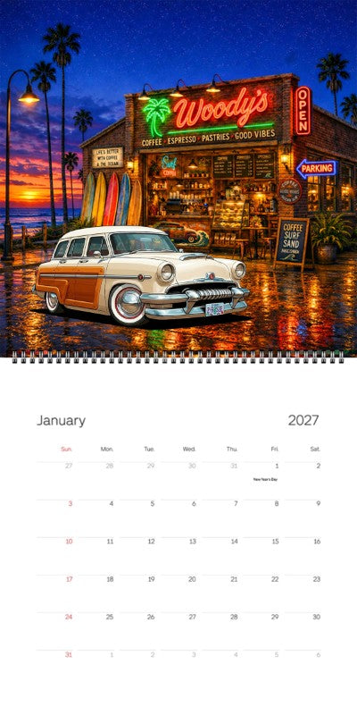 2027 Woodie Neon Calendar 2ROSIE-OR
