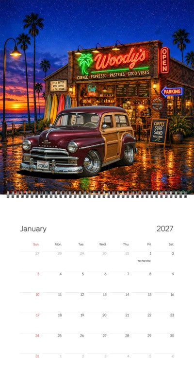 2027 Woodie Neon Calendar 2SCU366-CA