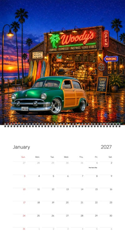 2027 Woodie Neon Calendar 2VRL586-CA
