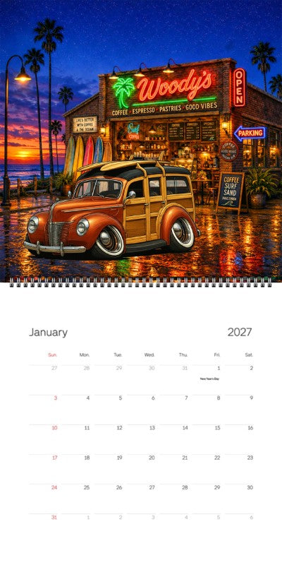 2027 Woodie Neon Calendar 38M242-CA