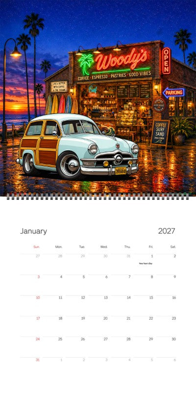 2027 Woodie Neon Calendar 39B6840-CA