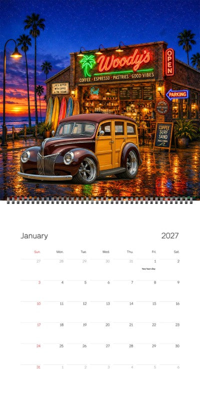2027 Woodie Neon Calendar 39WOODY-CA
