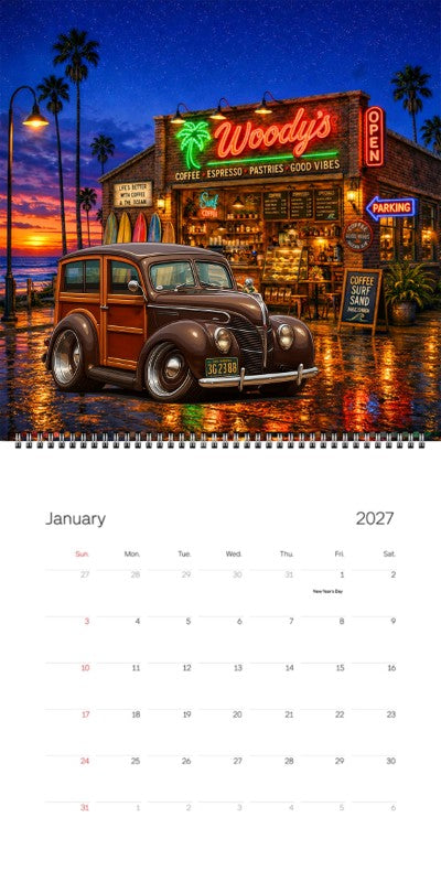 2027 Woodie Neon Calendar 3G2388-CA