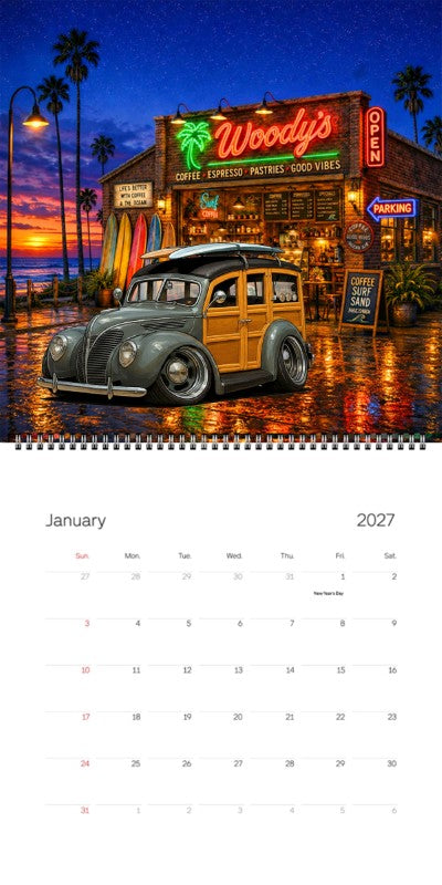 2027 Woodie Neon Calendar 3N4037-CA