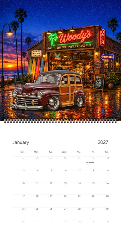 2027 Woodie Neon Calendar 3P3449-CA