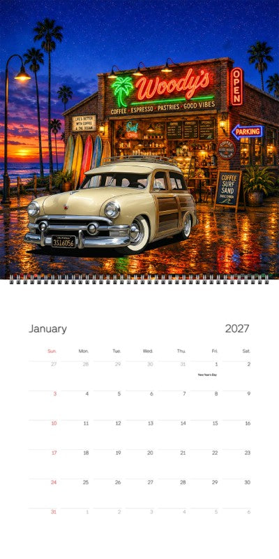 2027 Woodie Neon Calendar 3S16056-CA