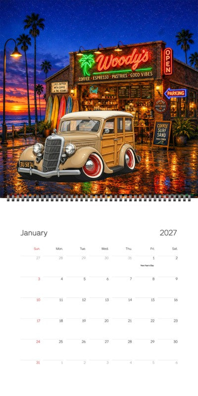 2027 Woodie Neon Calendar 3U5874-CA