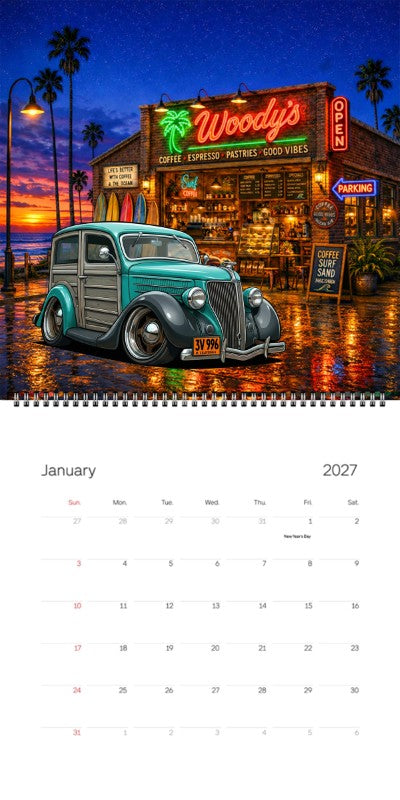 2027 Woodie Neon Calendar 3V996-CA