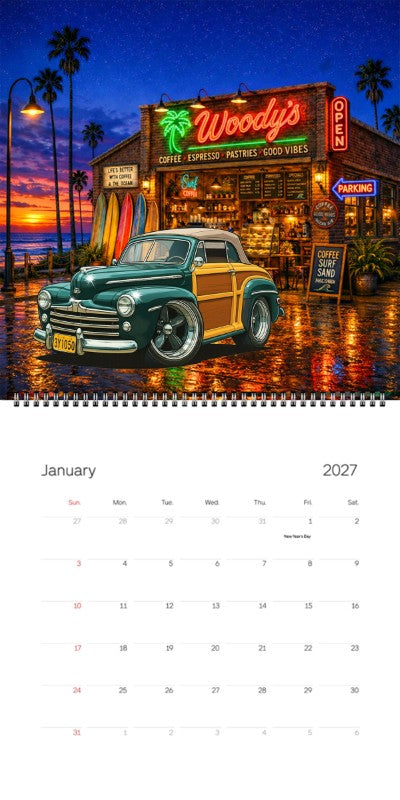 2027 Woodie Neon Calendar 3Y1050-CA