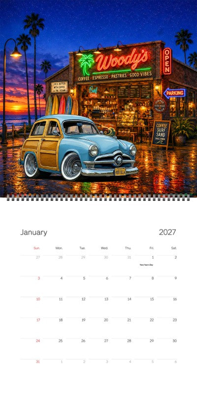 2027 Woodie Neon Calendar 40B8016-CA