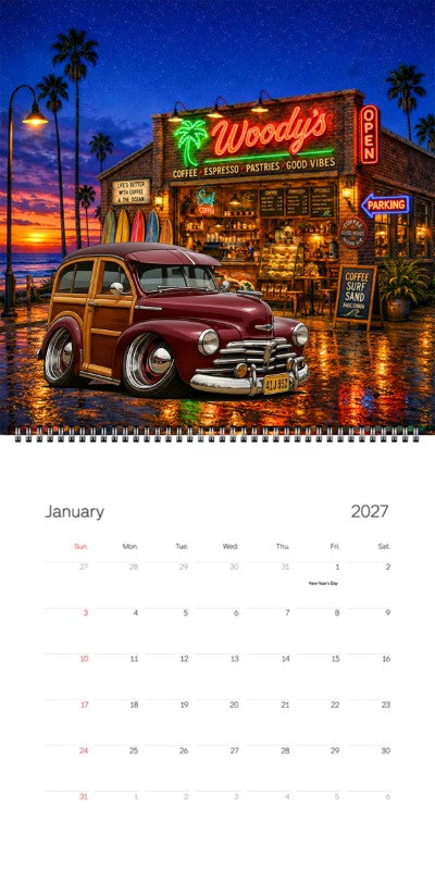 2027 Woodie Neon Calendar 41J992-CA