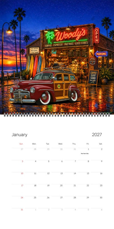 2027 Woodie Neon Calendar 42F777-CA