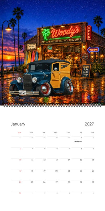 2027 Woodie Neon Calendar 44835B2-CA