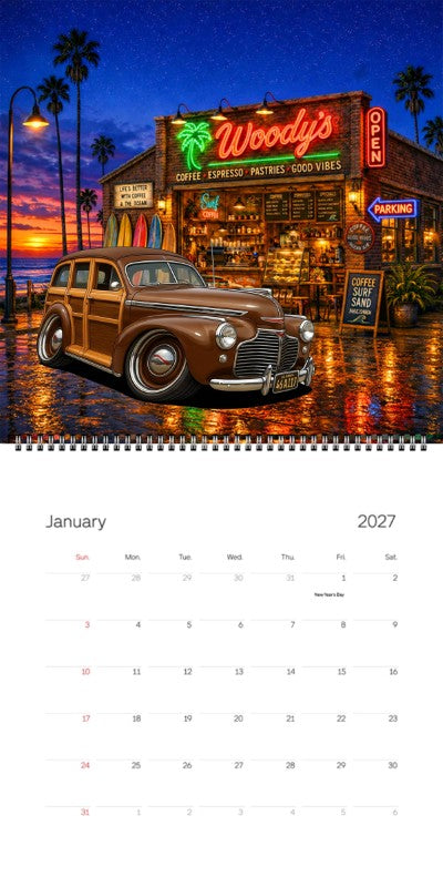 2027 Woodie Neon Calendar 46A117-CA