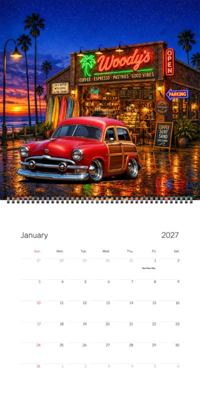 2027 Woodie Neon Calendar 48G714-CA