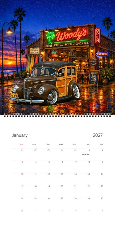 2027 Woodie Neon Calendar 4A8233-CA