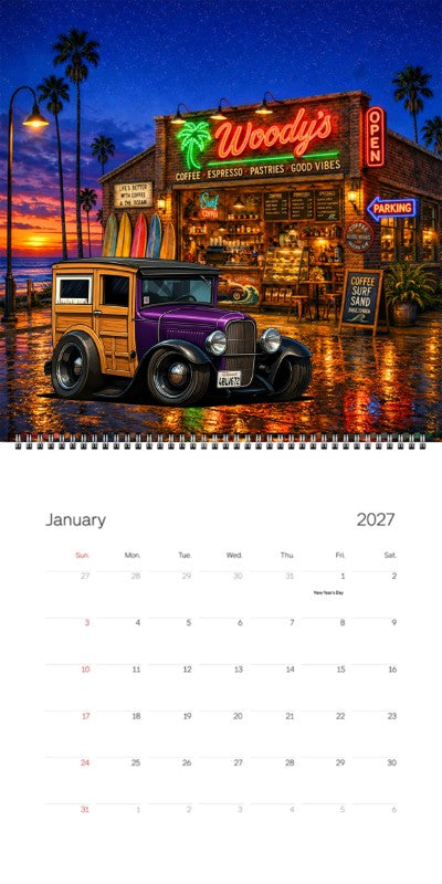 2027 Woodie Neon Calendar 4BLV672-CA