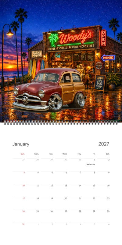 2027 Woodie Neon Calendar 4T9WOOD-CA