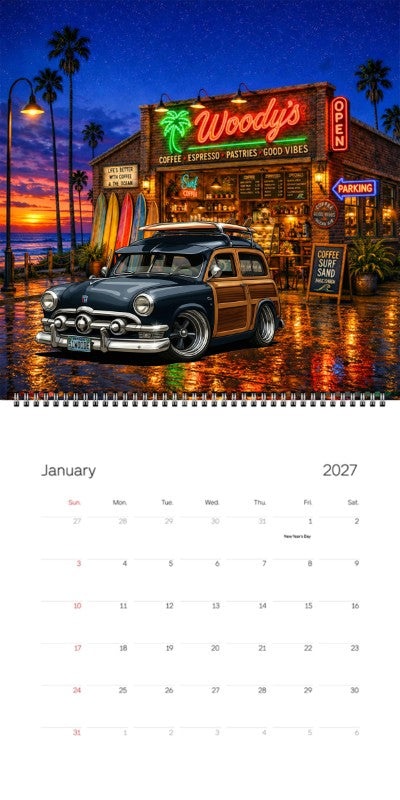 2027 Woodie Neon Calendar 51WOODE-NV