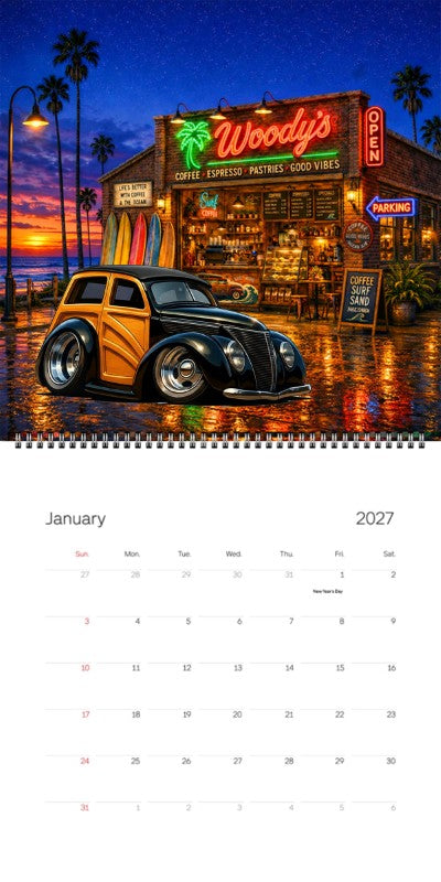 2027 Woodie Neon Calendar 5BIY336-CA