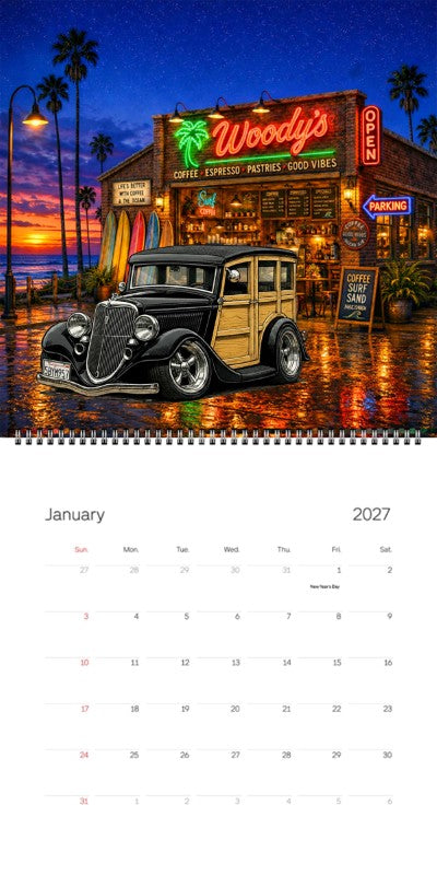 2027 Woodie Neon Calendar 5BYM957-CA