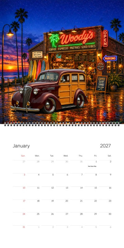 2027 Woodie Neon Calendar 5CZX655-CA