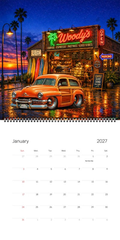 2027 Woodie Neon Calendar 5KKC416-CA