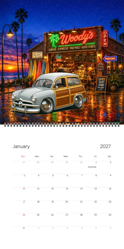 2027 Woodie Neon Calendar 5MML913-CA