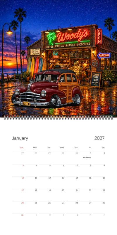 2027 Woodie Neon Calendar 5U4145-CA