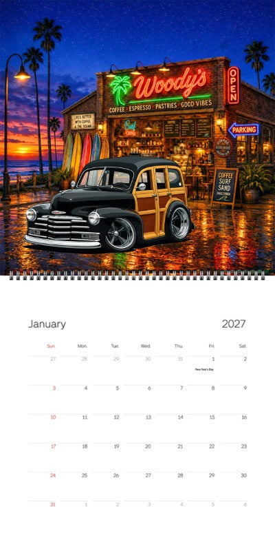 2027 Woodie Neon Calendar 5UKR164-CA