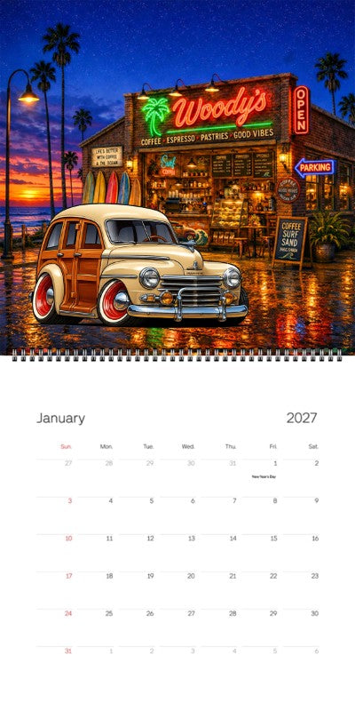 2027 Woodie Neon Calendar 5YBR785-CA
