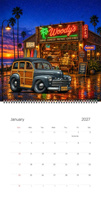 2027 Woodie Neon Calendar 60M336-CA