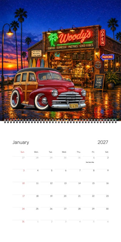 2027 Woodie Neon Calendar 61G391-CA