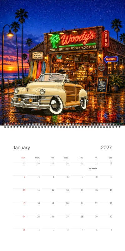 2027 Woodie Neon Calendar 66R173-CA