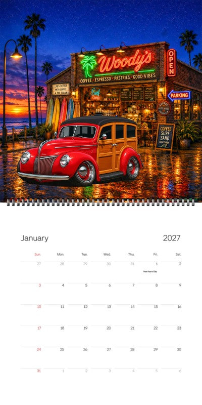 2027 Woodie Neon Calendar 6CCT016-CA