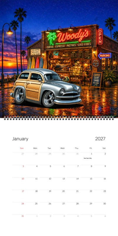 2027 Woodie Neon Calendar 6CMT115-CA