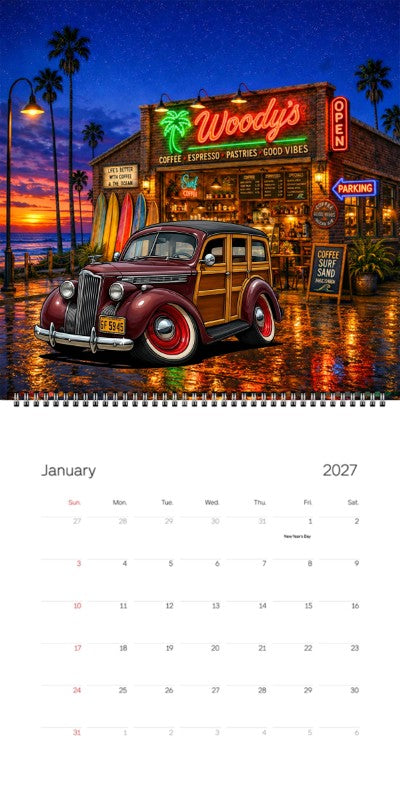 2027 Woodie Neon Calendar 6F5945-CA